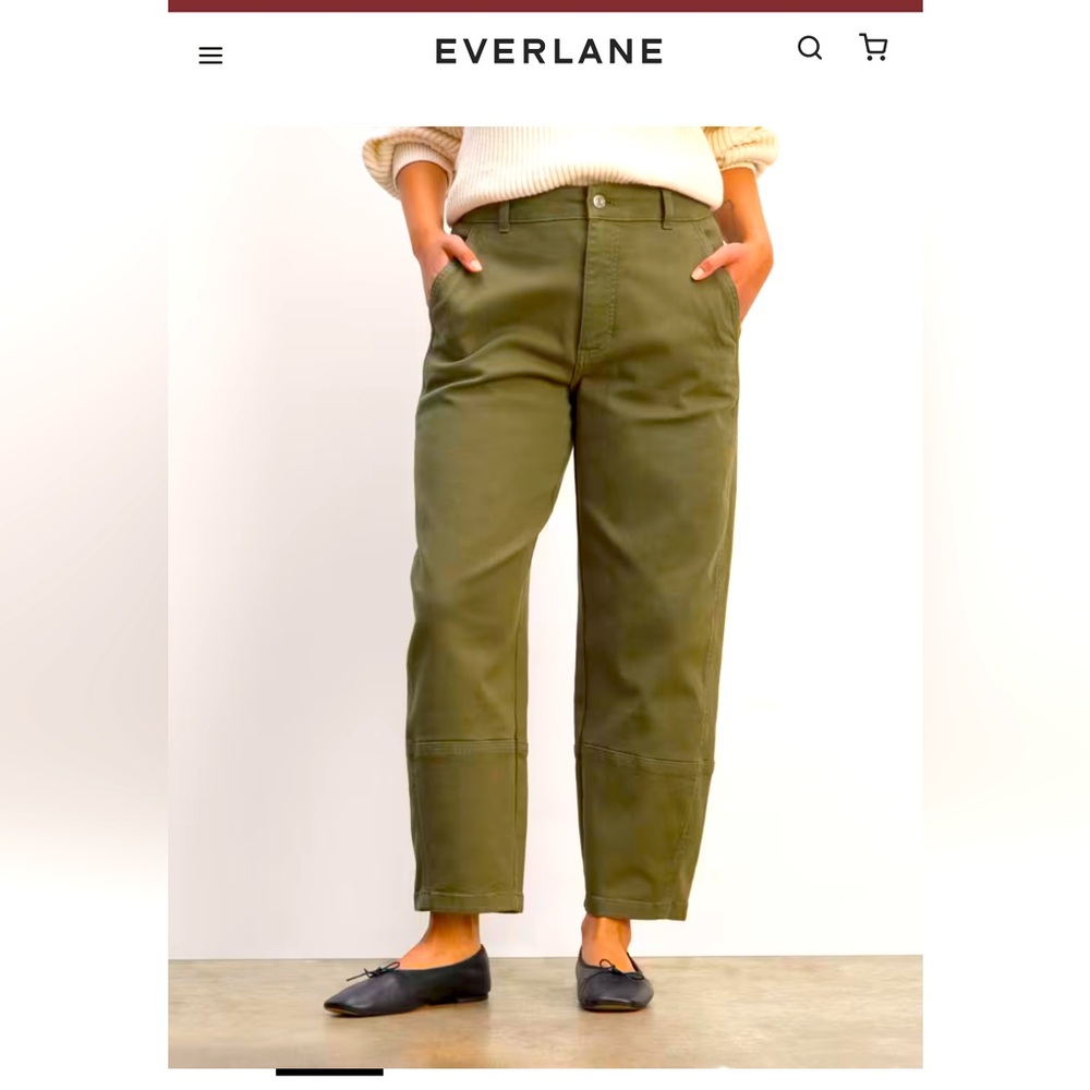 Everlane Barrel Utility Pant - Green - 4R